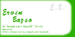 ervin bazso business card